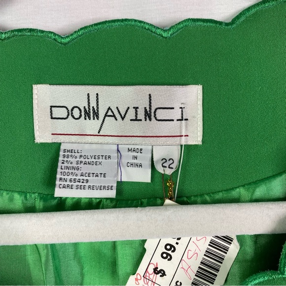 Vintage Green Beaded Scalloped Collar Jacket 22 2XL NEW NWT - Picture 2 of 10